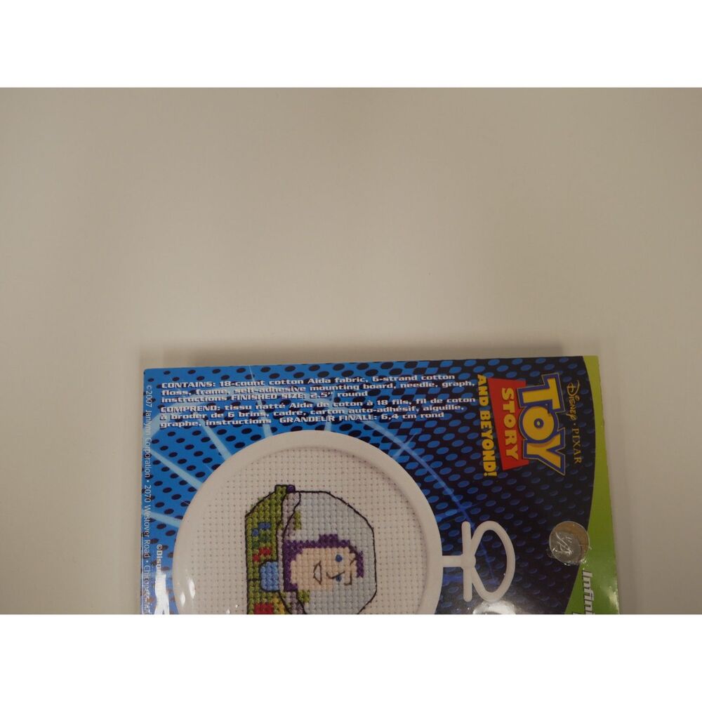 Disney Pixar Toy Story Buzz Lightyear Counted Cross Stitch Kit Frame NOS - Picture 2 of 3